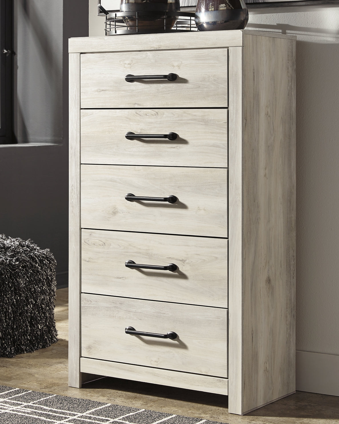 Cambeck Panel Headboard With Mirrored Dresser And Chest