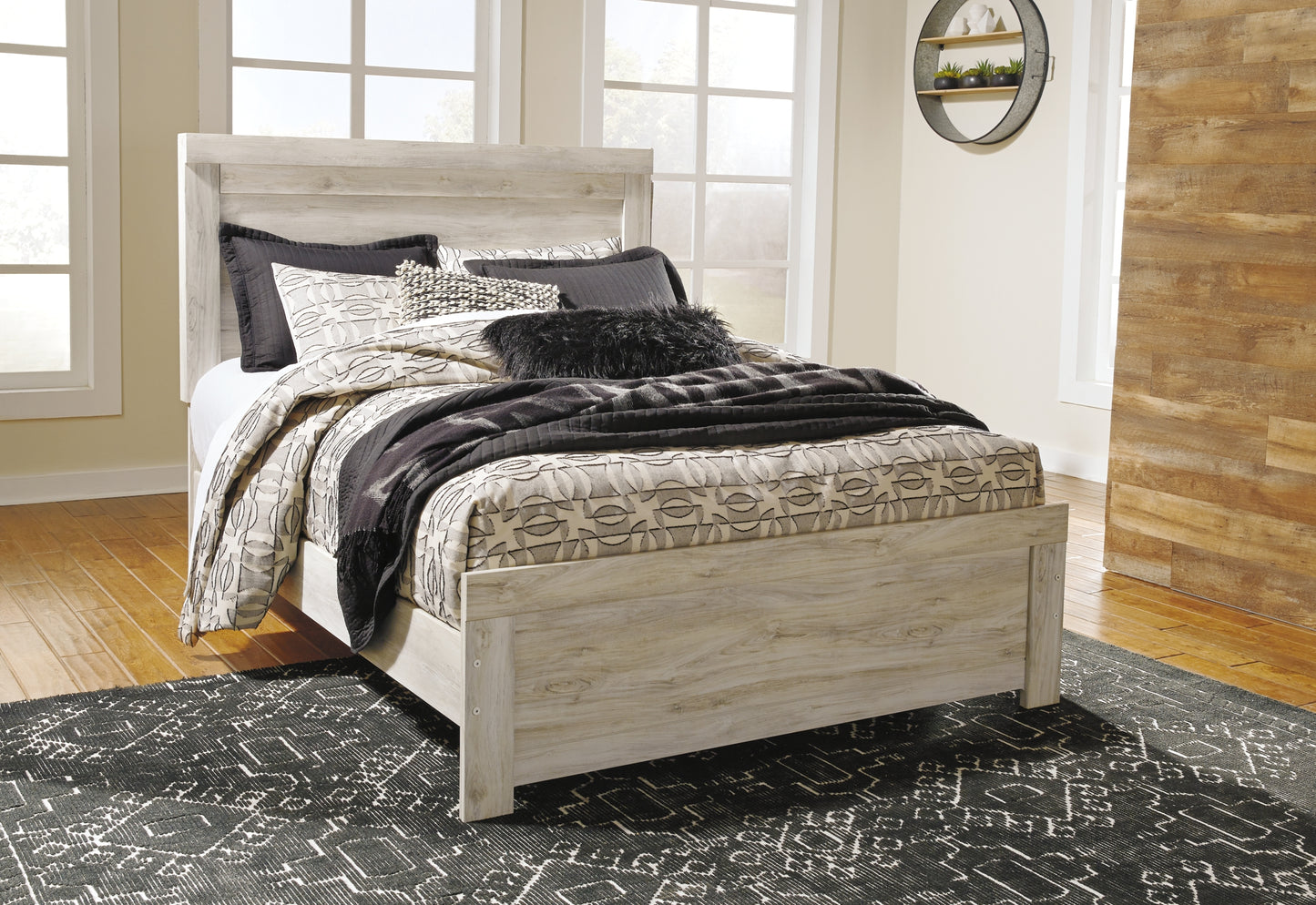Bellaby Panel Bed With Mirrored Dresser And 2 Nightstands
