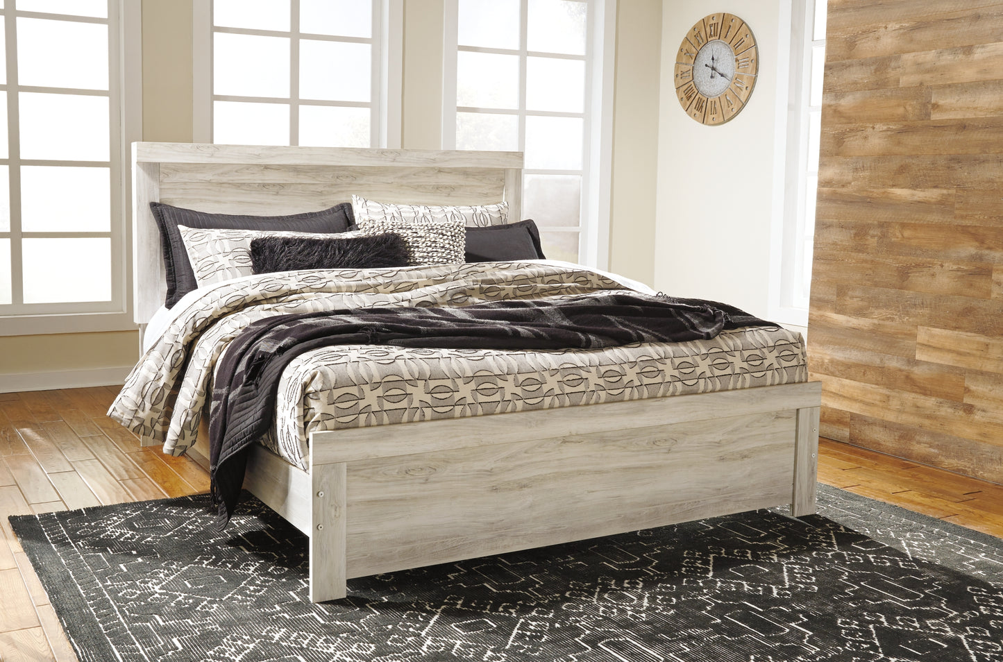 Bellaby Panel Bed With Mirrored Dresser And 2 Nightstands
