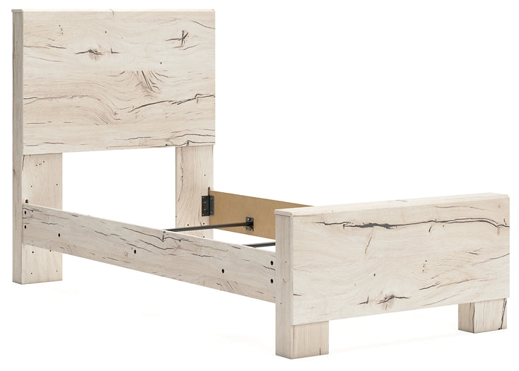 Twin Panel Bed with Storage with Mirrored Dresser and Chest