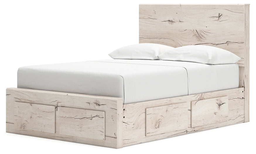 Full Panel Storage Bed with Mirrored Dresser, Chest and Nightstand
