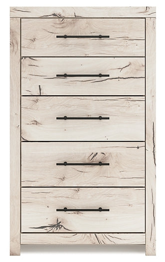 King Panel Headboard with Mirrored Dresser and Chest