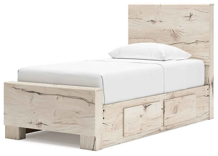 Twin Panel Bed with Mirrored Dresser, Chest and Nightstand