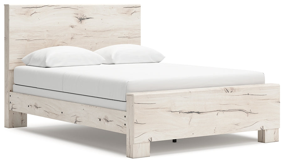 Queen Panel Bed with Mirrored Dresser and Chest