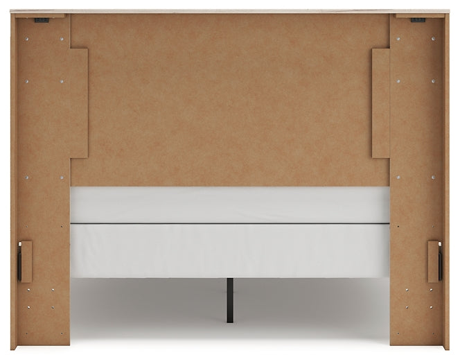 Queen Panel Bed with Mirrored Dresser and Chest