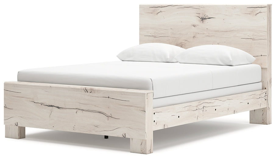 Queen Panel Bed with Mirrored Dresser and Chest