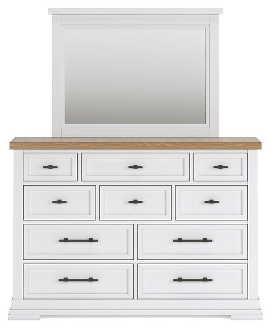 Ashbryn Queen Panel Storage Bed, Dresser, Mirror and Nightstand