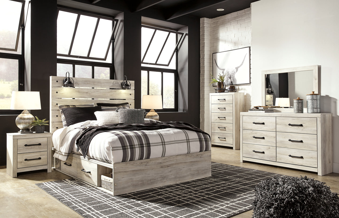 Cambeck  Panel Bed With 2 Storage Drawers