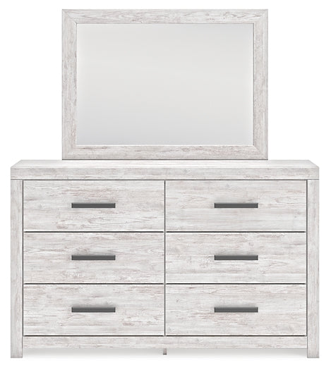 Cayboni Queen Panel Bed with Mirrored Dresser