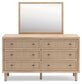 Cielden Full Panel Bed with Mirrored Dresser and Nightstand