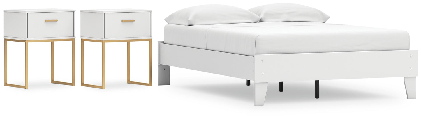 Socalle Queen Platform Bed with Dresser and 2 Nightstands