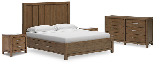 Cabalynn California King Panel Storage Bed with Dresser and 2 Nightstands