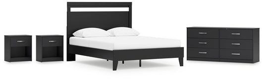 Finch Queen Panel Platform Bed with Dresser and 2 Nightstands