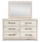 Queen Panel Headboard with Mirrored Dresser and Chest