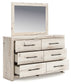 Queen Panel Headboard with Mirrored Dresser and Chest