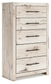 Queen Panel Headboard with Mirrored Dresser and Chest