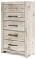 Queen Panel Headboard with Mirrored Dresser and Chest