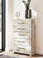Queen Panel Headboard with Mirrored Dresser and Chest