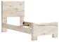 Twin Panel Bed with Mirrored Dresser, Chest and Nightstand