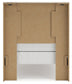 Twin Panel Headboard with Mirrored Dresser and Nightstand