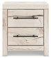 Twin Panel Headboard with Mirrored Dresser and Nightstand