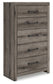 Graystorm Twin Panel Bed with Mirrored Dresser, Chest and Nightstand