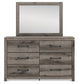 Graystorm Twin Panel Bed with Storage with Mirrored Dresser, Chest and Nightstand