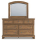 Feddinger King Panel Bed with Mirrored Dresser