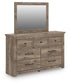 Rusticott King Panel Bed with Mirrored Dresser