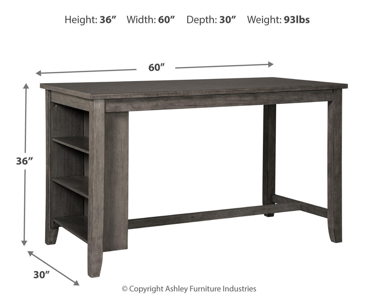 Caitbrook RECT Dining Room Counter Table