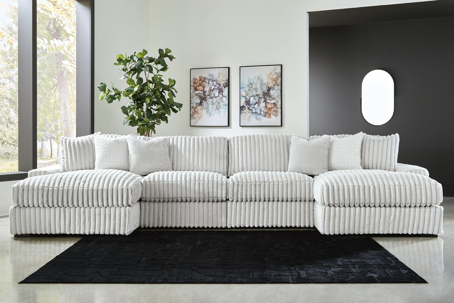 Stupendous 4-Piece Sectional with Double Chaise