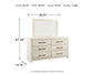 Cambeck Queen Panel Bed with 4 Storage Drawers with Mirrored Dresser