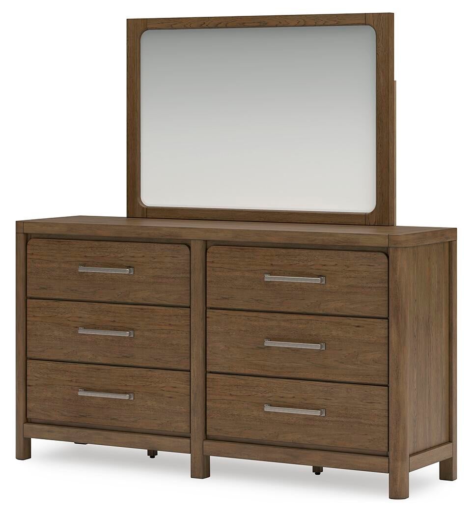 Cabalynn King Panel Bed with Storage with Mirrored Dresser, Chest and Nightstand