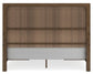 Cabalynn California King Panel Bed with Storage with Mirrored Dresser, Chest and Nightstand