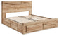 Hyanna King Panel Storage Bed with 2 Under Bed Storage Drawers, Dresser, Mirror and Nightstand