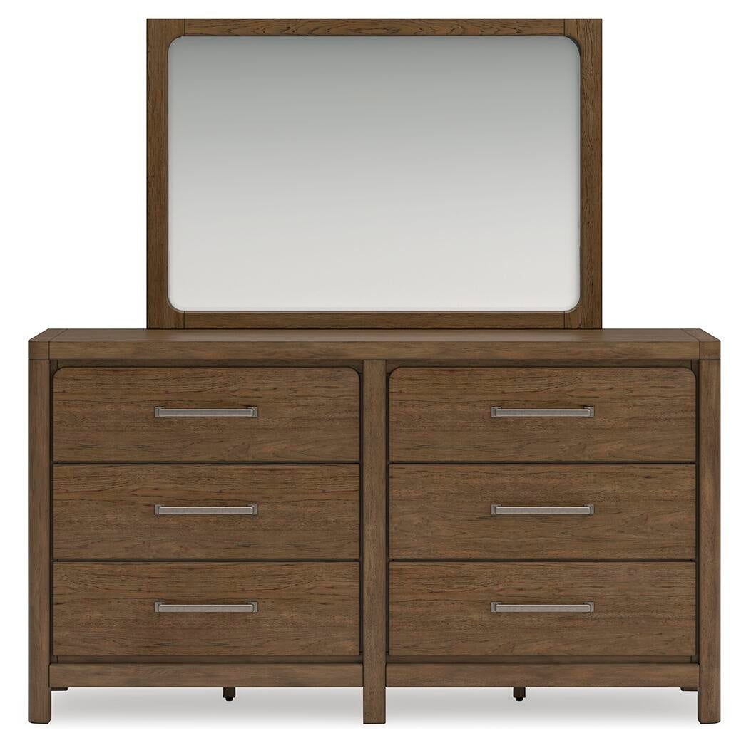 Cabalynn King Upholstered Bed with Mirrored Dresser, Chest and Nightstand