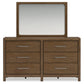Cabalynn King Upholstered Bed with Mirrored Dresser, Chest and Nightstand