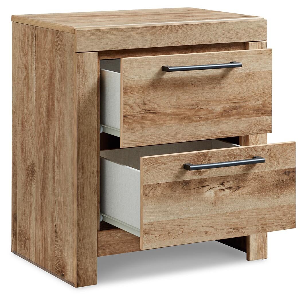 Hyanna King Panel Storage Bed with 1 Under Bed Storage Drawer, Dresser, Mirror and Nightstand