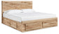 Hyanna King Panel Storage Bed with 1 Under Bed Storage Drawer, Dresser, Mirror, Chest and Nightstand