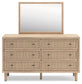 Cielden Queen Panel Bed with Mirrored Dresser
