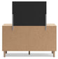 Cielden Queen Panel Bed with Mirrored Dresser