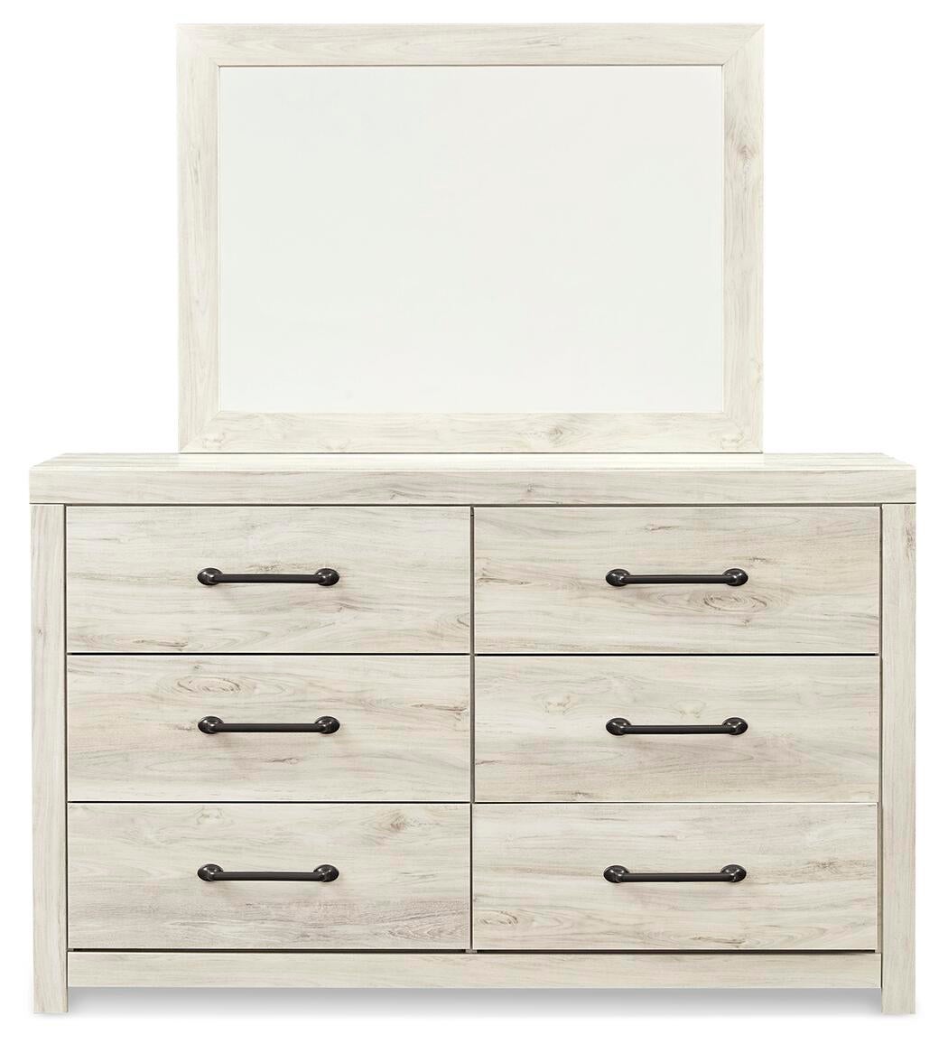 Cambeck Twin Panel Bed with Mirrored Dresser and Nightstand
