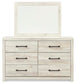 Cambeck Twin Panel Bed with Mirrored Dresser and Nightstand