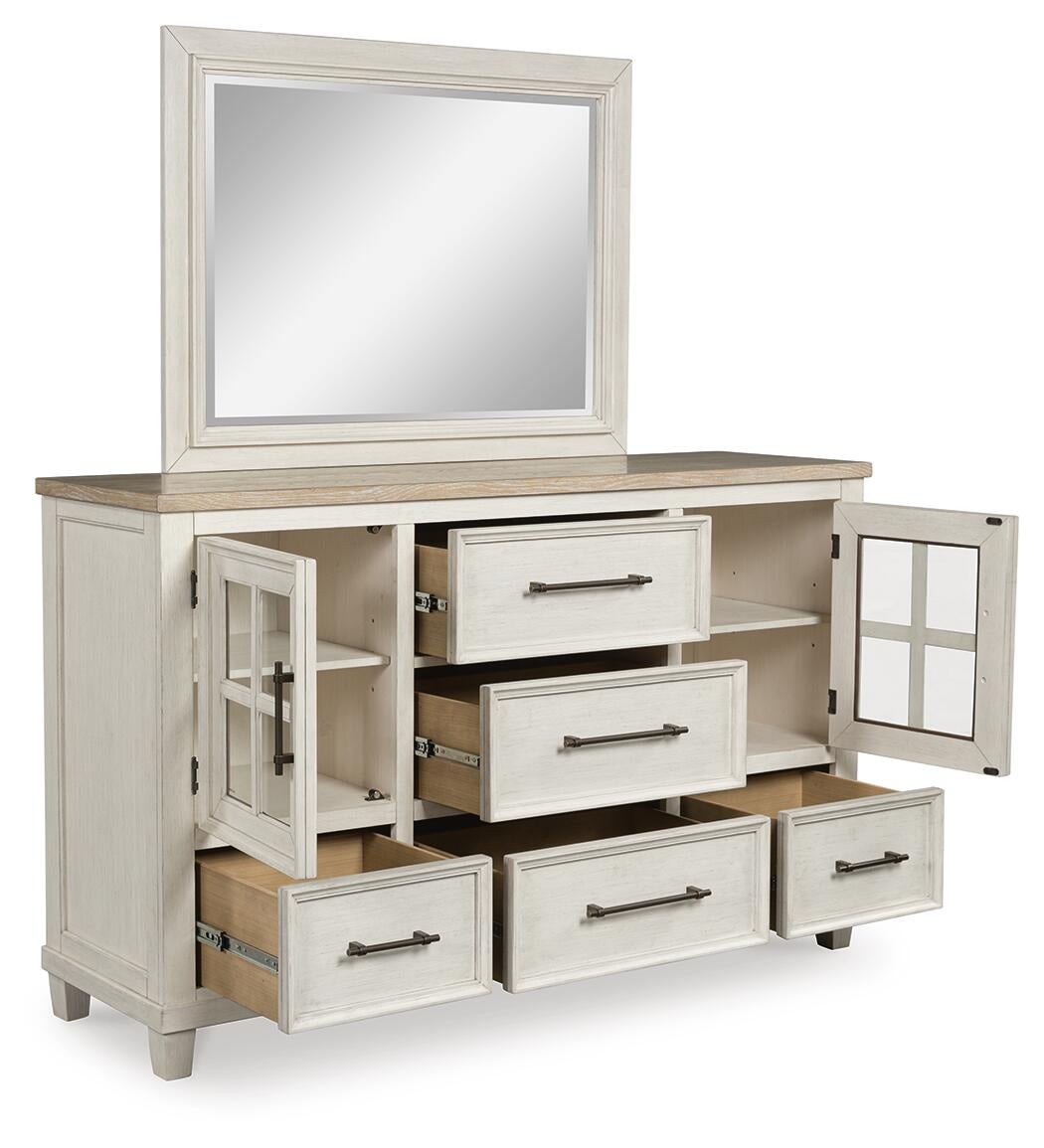 Shaybrock King Panel Bed, Dresser, Mirror and Nightstand