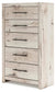Lawroy King Panel Bed with Storage, Dresser, Mirror, Chest and Nightstand