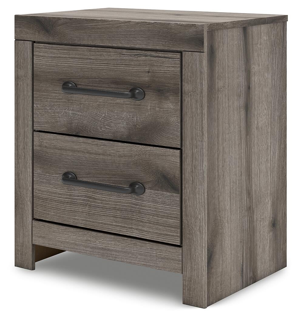 Graystorm Full Panel Bed with Storage, Dresser, Mirror and Nightstand
