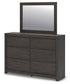 Parlayon Queen Panel Storage Bed, Dresser, Mirror and Nightstand