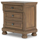 Vandenmore California King Storage Sleigh Bed with Mirrored Dresser and Nightstand