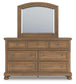 Vandenmore King Storage Sleigh Bed with Mirrored Dresser and Nightstand
