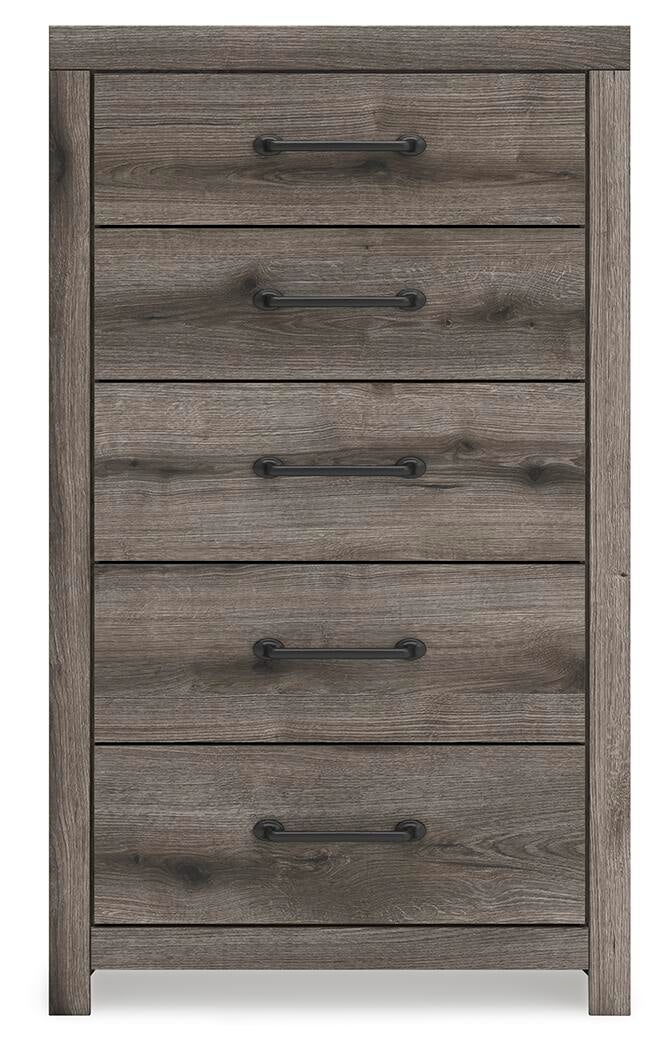 Graystorm Twin Panel Storage Bed, Dresser, Mirror, Chest and Nightstand